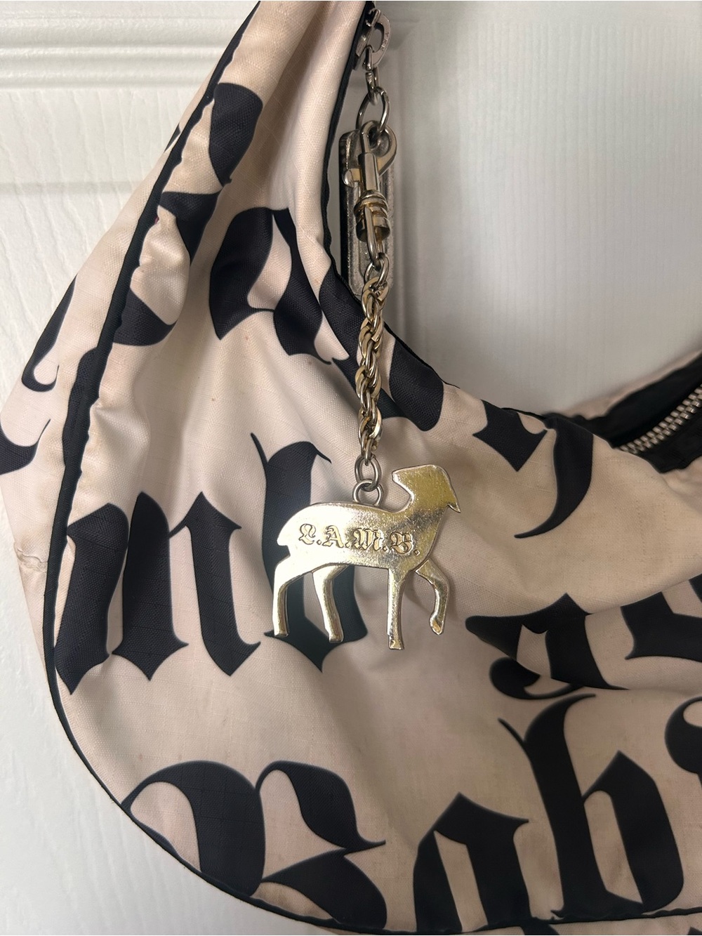 Lesportsac LAMB by Gwen Stefani Black & White Logo-Print Shoulder Bag